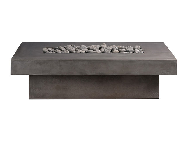 Toplina Rectangular Concrete Gas Fire Pit Table 60" x 30"