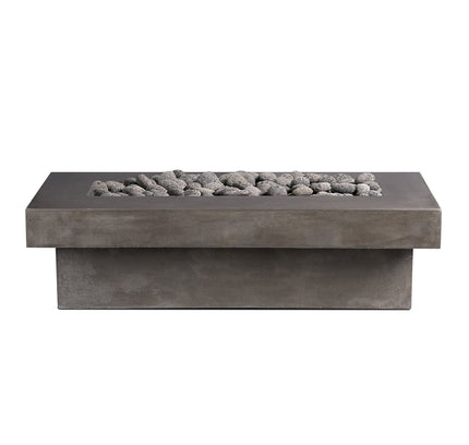 Terraza Concrete Gas Fire Pit Table 60" x 24" x 17"