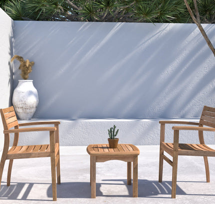 Intan Teak Side Table & 2 Ninia Chairs