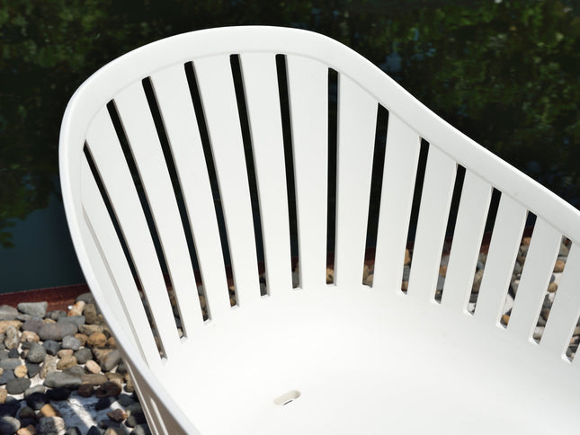 Leyland Table and Nassau White Armchairs Dining Set