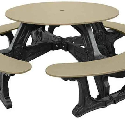 Cantina Round Table Outdoor Seating - Durable Outdoor Seating for 8