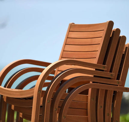 Catalina Stacking Wood Armchair - 4 Piece
