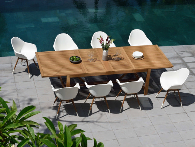 Leyland Table and 8 Chamonix Armchair Dining Set