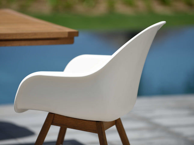 Rinjani Rectangular Table and 6 Chamonix Arm Chair