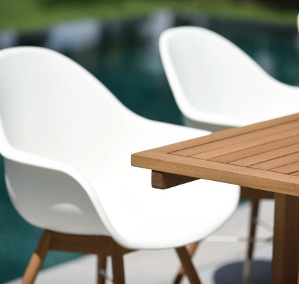 Chamonix Resin and FSC Wood Arm Chairs - 2pc