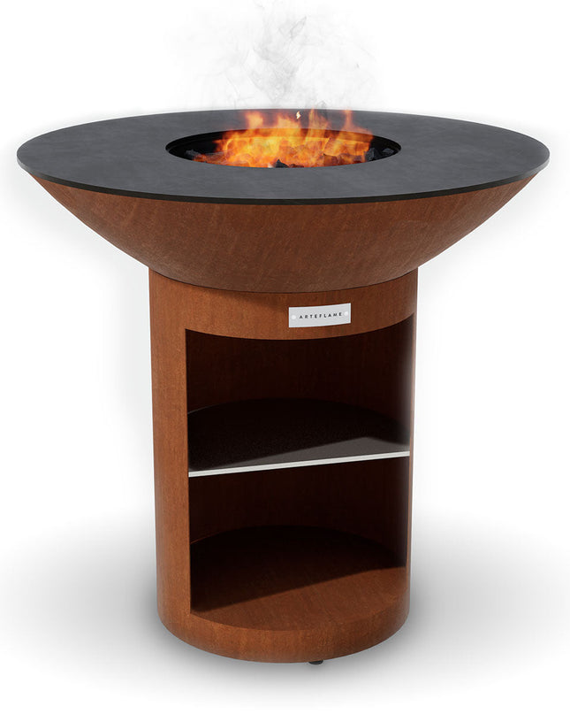 Arteflame Classic 40″ — Storage Base Flat-Top Grill & Fire Bowl (CORTEN Steel)