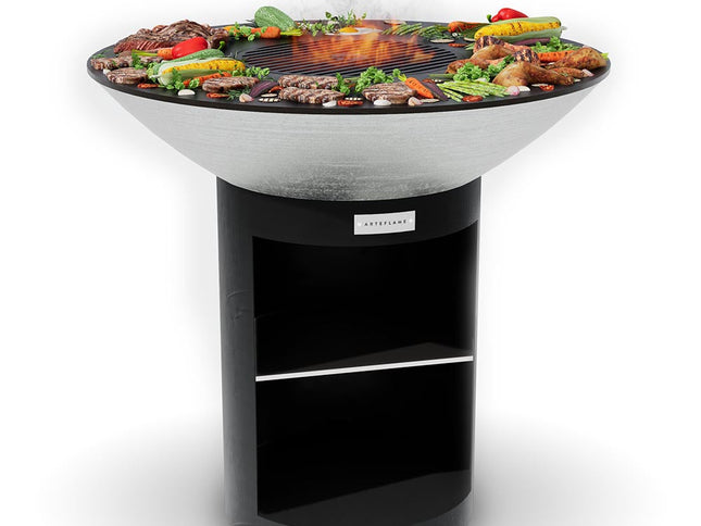 Arteflame 40″ Platinum Series Flat-Top Grill, Stainless, Storage Base