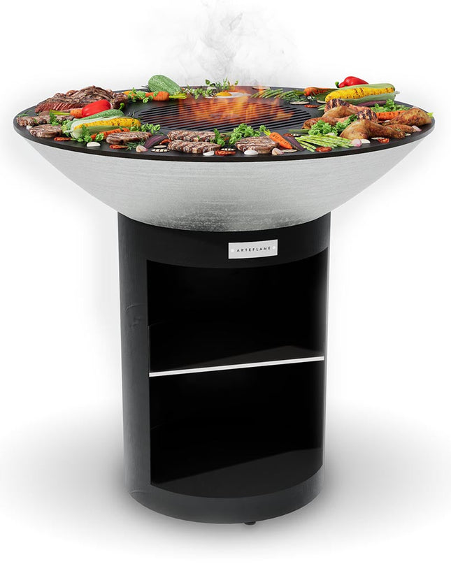 Arteflame Classic 40″ — Storage Base Flat-Top Grill & Fire Bowl (CORTEN Steel)