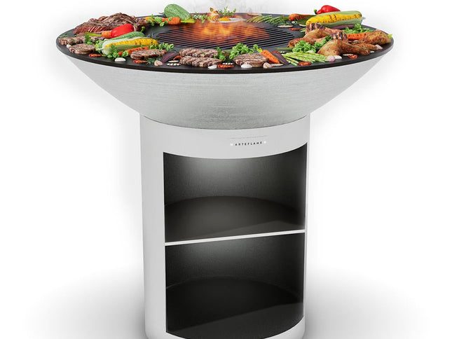 Arteflame 40″ Platinum Series Flat-Top Grill, Stainless, Storage Base