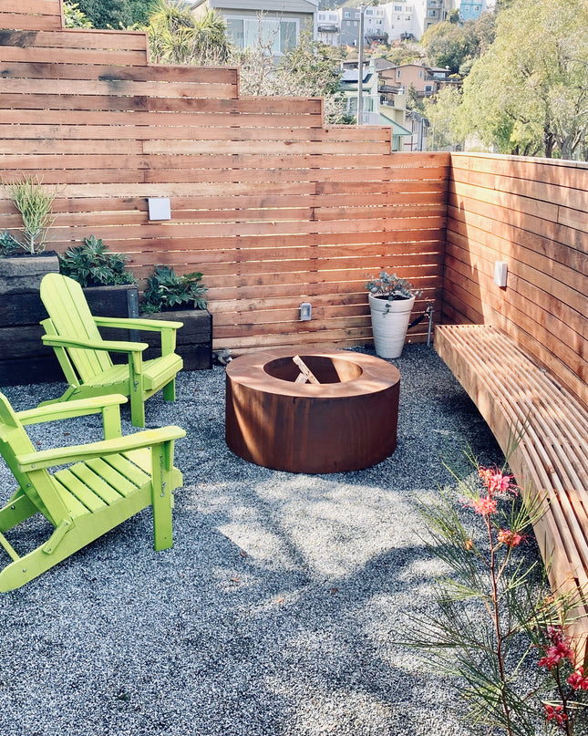 Wood-Burning Circular Corten Steel Fire Pit