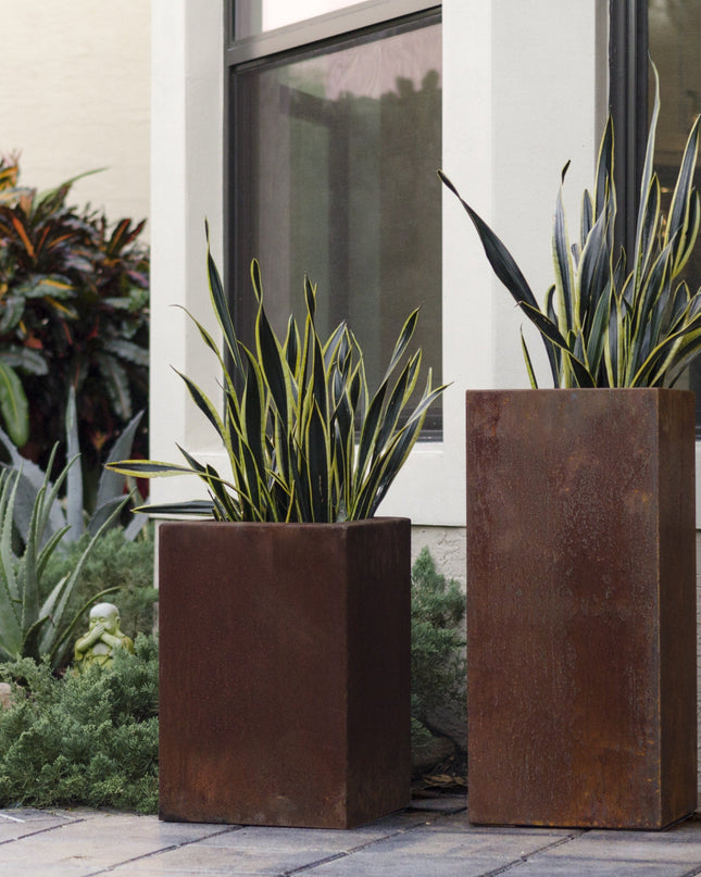 Corten Steel Column Planters