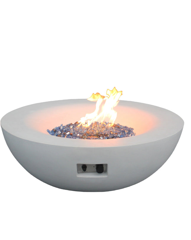 42 Inch Outdoor Concrete Propane gas Fire Pit bowl in Antique white color