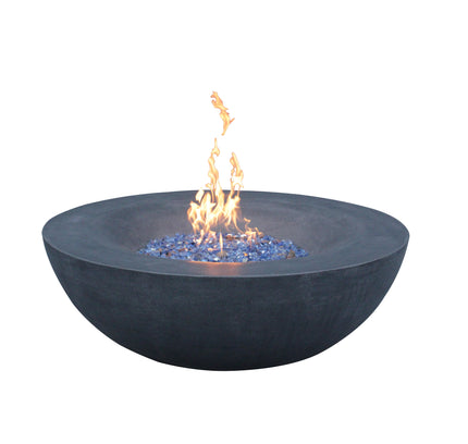 42 Inch Outdoor Concrete Propane gas Fire Pit bowl in Dark Gray color