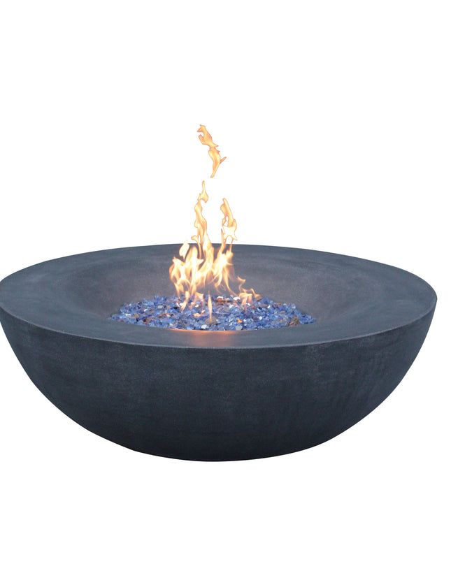 42 Inch Outdoor Concrete Propane gas Fire Pit bowl in Dark Gray color