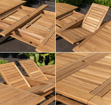Julien FSC Certified Teak Wood Outdoor Patio Extendable Dining Set