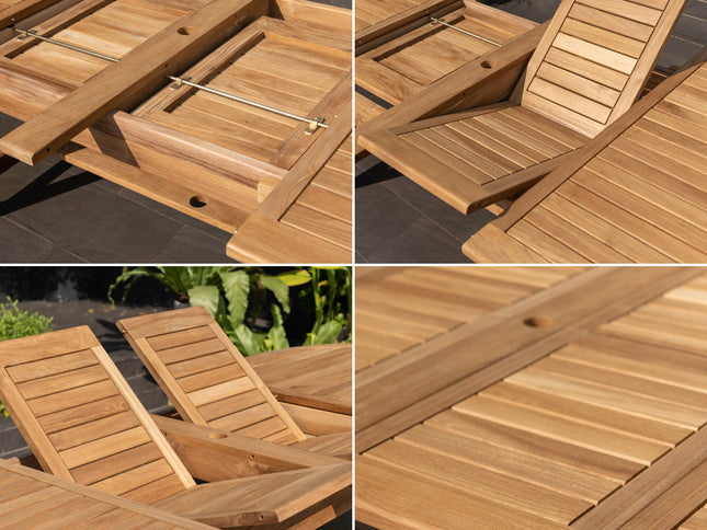 Julien FSC Certified Teak Wood Outdoor Patio Extendable Dining Set