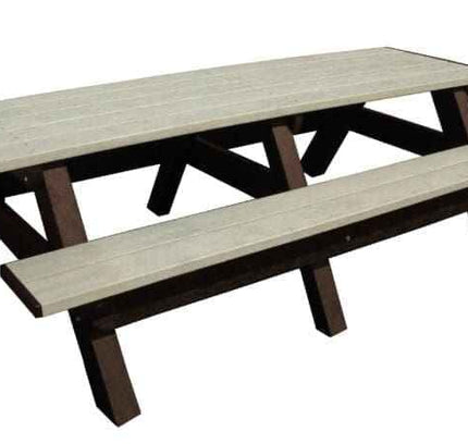 Deluxe 8′ Recycled Plastic Picnic Table for Eco-Friendly Outdoor Seating
