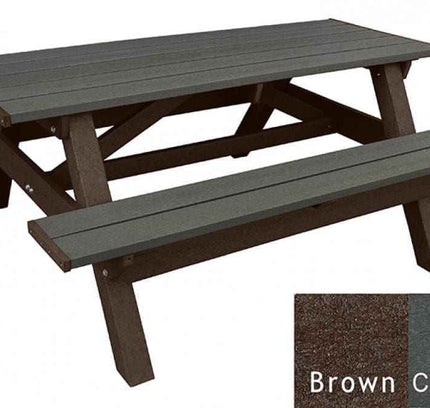 Deluxe Picnic Table – 6′ Durable Recycled Plastic Outdoor Seating