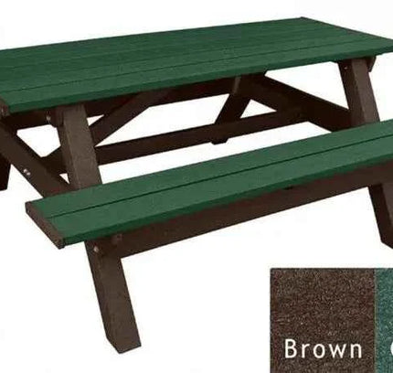 Deluxe Picnic Table – 6′ Durable Recycled Plastic Outdoor Seating