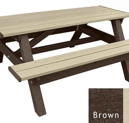 Deluxe Picnic Table – 6′ Durable Recycled Plastic Outdoor Seating