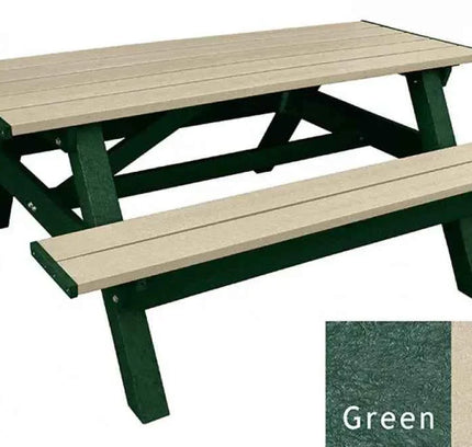 Deluxe Picnic Table – 6′ Durable Recycled Plastic Outdoor Seating