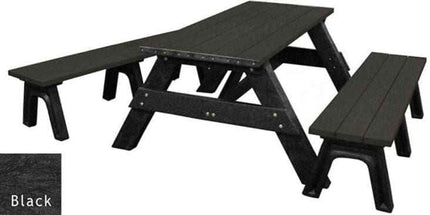 Deluxe Recycled Picnic Table with Detached Benches - Eco-Friendly Outdoor Seating
