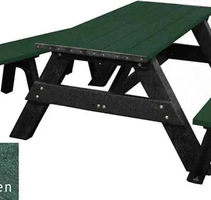 Deluxe Recycled Picnic Table with Detached Benches - Eco-Friendly Outdoor Seating