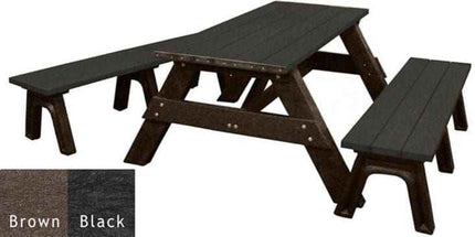 Deluxe Recycled Picnic Table with Detached Benches - Eco-Friendly Outdoor Seating