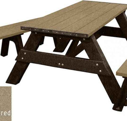 Deluxe Recycled Picnic Table with Detached Benches - Eco-Friendly Outdoor Seating