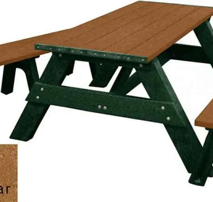 Deluxe Recycled Picnic Table with Detached Benches - Eco-Friendly Outdoor Seating