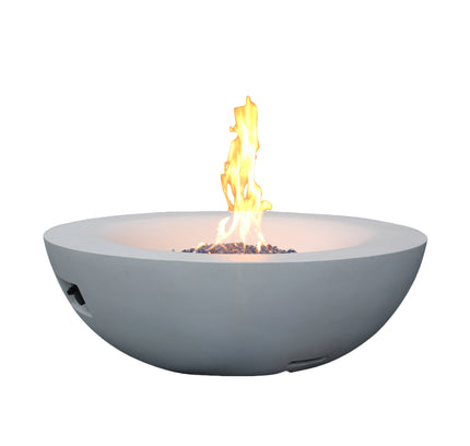 42 Inch Outdoor Concrete Propane gas Fire Pit bowl in Antique white color