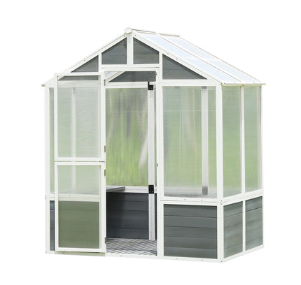 76''x48''x86'' Walk-In Polycarbonate Greenhouse for Patio & Backyard Gardening