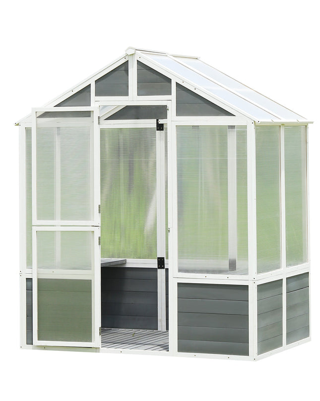76''x48''x86'' Walk-In Polycarbonate Greenhouse for Patio & Backyard Gardening