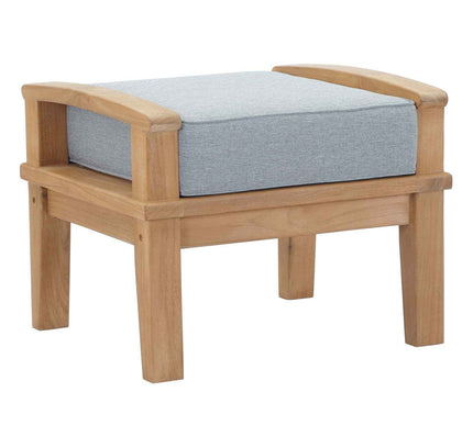 Patio Teak Furniture Set - Patio Elegance Marina 10-Piece Outdoor Teak Patio Set with Grey Cushions