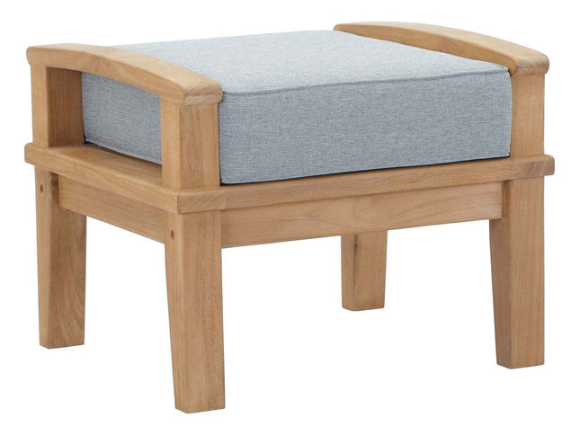 Patio Teak Furniture Set - Patio Elegance Marina 10-Piece Outdoor Teak Patio Set with Grey Cushions