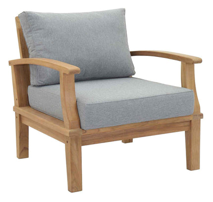 Patio Teak Furniture Set - Patio Elegance Marina 10-Piece Outdoor Teak Patio Set with Grey Cushions