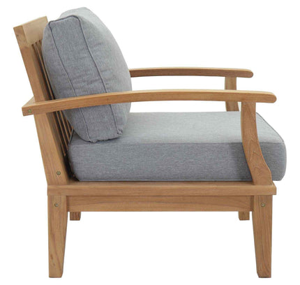 Patio Teak Furniture Set - Patio Elegance Marina 10-Piece Outdoor Teak Patio Set with Grey Cushions