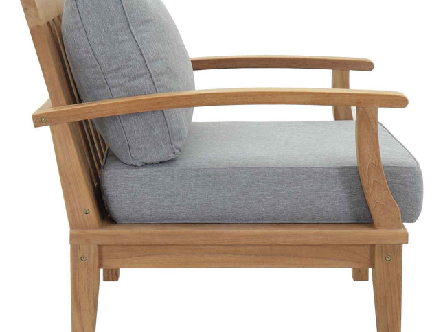 Patio Teak Furniture Set - Patio Elegance Marina 10-Piece Outdoor Teak Patio Set with Grey Cushions