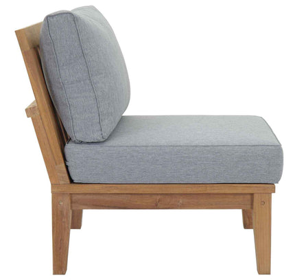 Patio Teak Furniture Set - Patio Elegance Marina 10-Piece Outdoor Teak Patio Set with Grey Cushions