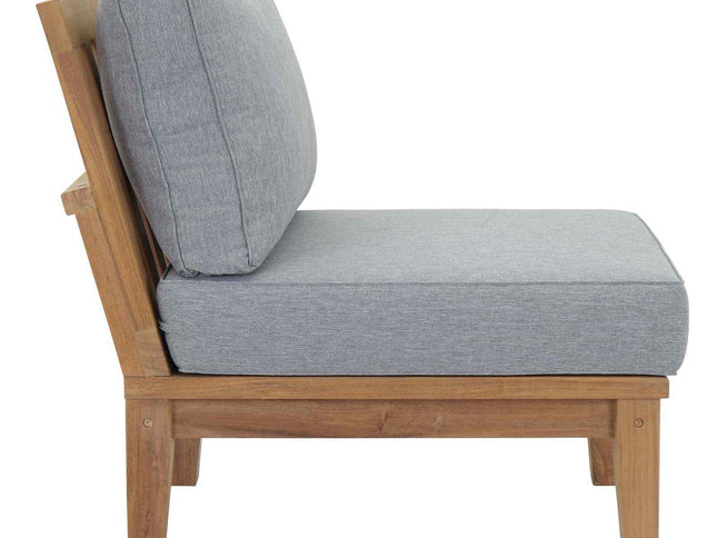 Patio Teak Furniture Set - Patio Elegance Marina 10-Piece Outdoor Teak Patio Set with Grey Cushions