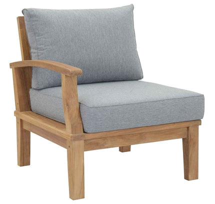 Patio Teak Furniture Set - Patio Elegance Marina 10-Piece Outdoor Teak Patio Set with Grey Cushions