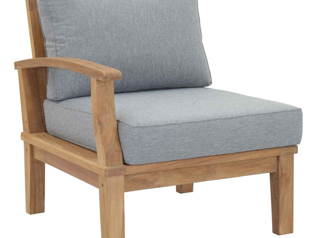 Patio Teak Furniture Set - Patio Elegance Marina 10-Piece Outdoor Teak Patio Set with Grey Cushions