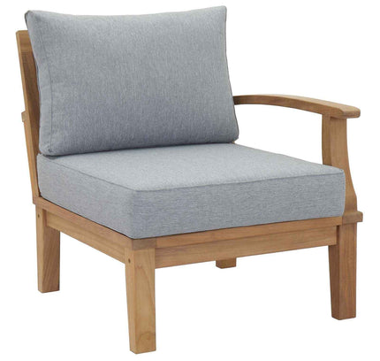 Patio Teak Furniture Set - Patio Elegance Marina 10-Piece Outdoor Teak Patio Set with Grey Cushions