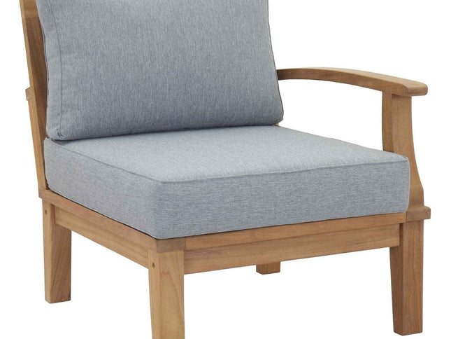 Patio Teak Furniture Set - Patio Elegance Marina 10-Piece Outdoor Teak Patio Set with Grey Cushions