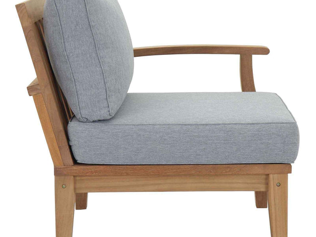 Patio Teak Furniture Set - Patio Elegance Marina 10-Piece Outdoor Teak Patio Set with Grey Cushions