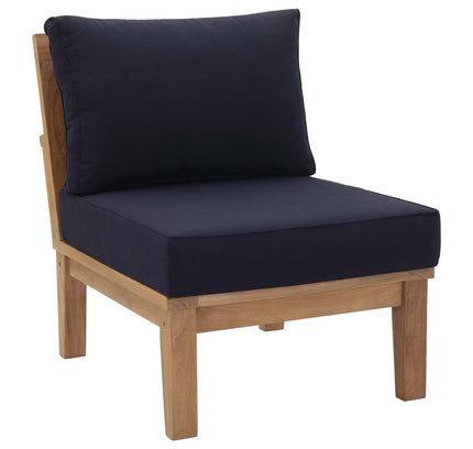Patio Teak Set - Patio Elegance Marina 10-Piece Outdoor Set with Navy Cushions