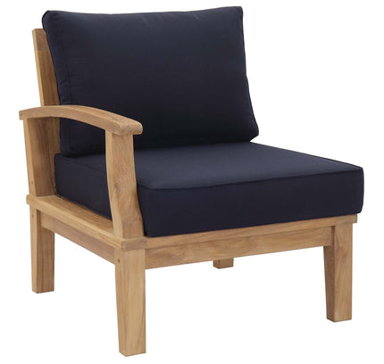 Patio Teak Set - Patio Elegance Marina 10-Piece Outdoor Set with Navy Cushions