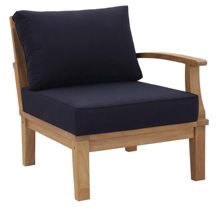 Patio Teak Set - Patio Elegance Marina 10-Piece Outdoor Set with Navy Cushions