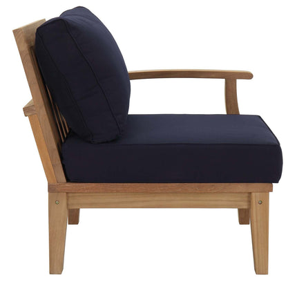 Patio Teak Set - Patio Elegance Marina 10-Piece Outdoor Set with Navy Cushions