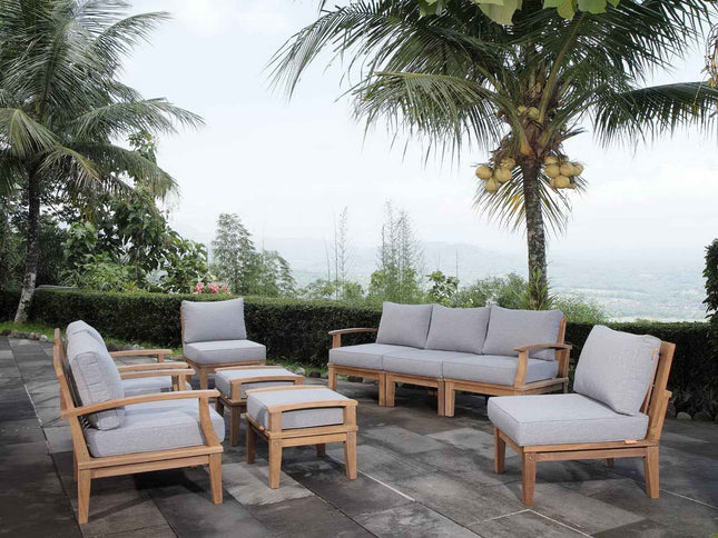 Patio Elegance Outdoor Lounge Set - Marina 9-Piece Teak Collection by Modway